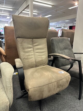Fauteuil Mees elektrisch, microvezel taupe
